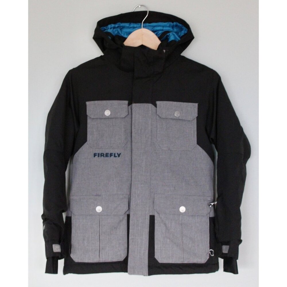FIREFLY Juniors Teen Ski Snowboard Jacket Gray & Black & Blue, Size S Small